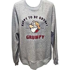 Disney Store "Happy To Be Grumpy" Fleece Embroidered Grumpy Sweatshirt Size M